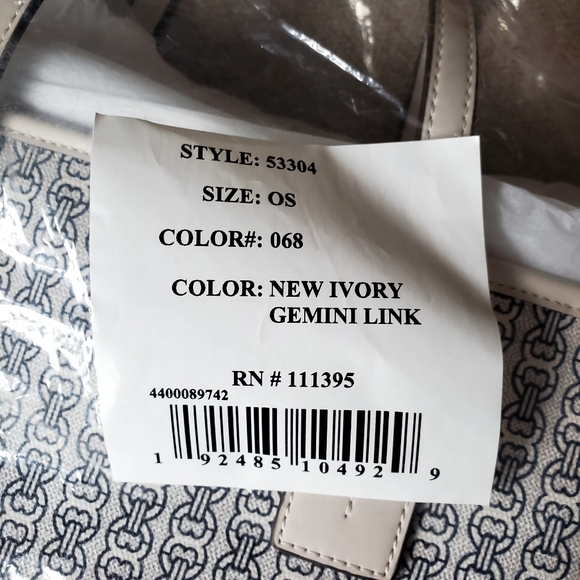 Tory Burch Gemini Link Coated Canvas Small Tote in New Ivory - Picture 14 of 15